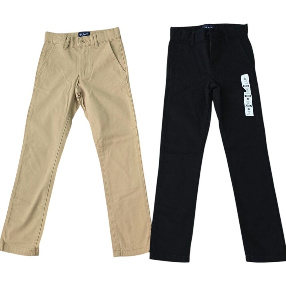 Boys School Uniform Pants Size 8 Khaki Black Chinos Children's Place